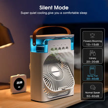 Portable Air Conditioner Fan | Usb Electric Fan With Led Night Light, Fine Mist Water, And Humidifier Function | Led Night Light Water Mist | Random Color