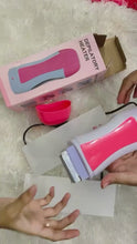 Pack of 3 Roll on Wax Heater Machine Portable Wax Warmer Electric Depilatory Roller Hair Remover Refill with Srips & Wax Refil